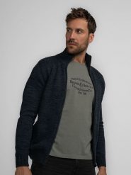 Petrol Industries Kardigan w kolorze granatowym rozmiar: L. Niebieskie swetry rozpinane Petrol Industries, l, bez wzorów, bez kołnierzyka, bez ramiączek. Za 169.67 zł.