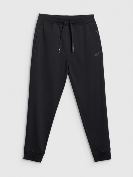 4F Spodnie dresowe joggery męskie - czarne L. Czarne joggery i bojówki 4F, na co dzień, l, bez wzorów, z dresówki, sportowe. Za 149.99 zł.