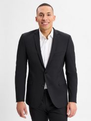 Finshley & Harding kurtka modułowa - Steven Mężczyźni Modern Fit Sztuczne włókno czarny, 54. Czarne kurtki Finshley & Harding, m, bez wzorów, z wełny, bez kaptura. Za 899.95 zł.