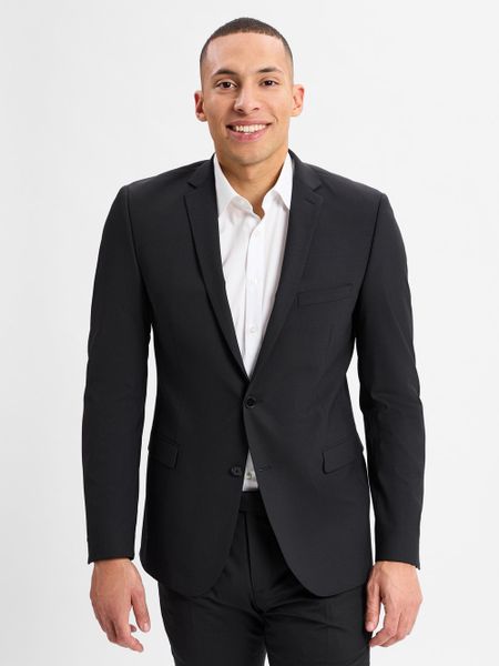 Finshley & Harding kurtka modułowa - Steven Mężczyźni Modern Fit Sztuczne włókno czarny, 54. Czarne kurtki Finshley & Harding, m, bez wzorów, z wełny, bez kaptura. Za 899.95 zł.