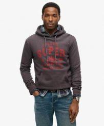 Superdry Work Shop Hood bluza z kapturem z mieszanki bawełny – DARK CHARCOAL. Szare bluzy z kapturem Superdry, m, bez wzorów, z bawełny, z kapturem. Za 328.15 zł.