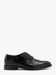 Czarne półbuty męskie MIKO. Czarne eleganckie półbuty Ryłko, bez wzorów, z materiału, bez obcasa, na płaskiej podeszwie, bez zapięcia. Za 449.99 zł.