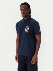 Aeronautica Militare Polo 261PO1915UP00191 Granatowy Regular Fit. Niebieskie koszulki polo Aeronautica Militare, m, bez wzorów, z bawełny, bez kołnierzyka, bez ramiączek. Za 399.99 zł.