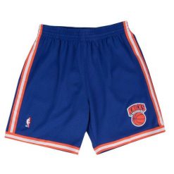 Krótki New York Knicks nba. Niebieskie szorty Mitchell & Ness, m, bez wzorów, sportowe. Za 397.50 zł.