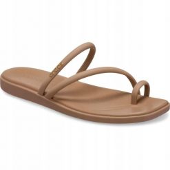 Klapki Dla Dorosłych Crocs Miami Toe Loop. Brązowe klapki Crocs, z materiału. Za 199.99 zł.