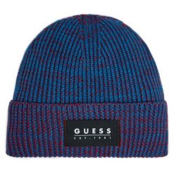 Czapka Guess. Niebieskie czapki zimowe Guess, z aplikacjami. Za 169.99 zł.