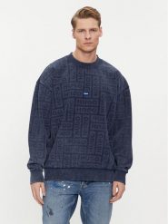 Hugo Bluza Nenry 50510545 Granatowy Relaxed Fit. Niebieskie bluzy Hugo, m, bez wzorów, z bawełny, bez kaptura. Za 419.99 zł.