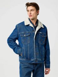 MESKA KURTKA WRANGLER SHERPA CLASSIC JACKET MID STONE 112371440. Kurtki Wrangler, xl, bez wzorów, bez kaptura. Za 349.99 zł.