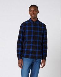 WRANGLER LS 1PKT SHIRT KOSZULA MĘSKA COBALT BLUE W5A1T2B09 112129986. Niebieskie koszule Wrangler, m, bez wzorów, bez kołnierzyka, bez ramiączek. Za 129.99 zł.