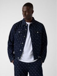 Guess Kurtka przejściowa 183238 Niebieski Classic Fit. Niebieskie kurtki Guess, m, z aplikacjami, bez kaptura. Za 694.99 zł.
