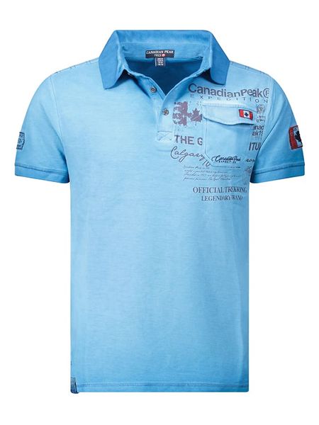 Canadian Peak Koszulka polo "Keoneak" w kolorze niebieskim rozmiar: M. Niebieskie koszulki polo Canadian Peak, m, bez wzorów, z bawełny, bez kołnierzyka, bez ramiączek. Za 100.75 zł.