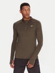 Reebok Koszulka techniczna RK25177CCM Khaki Regular Fit. Brązowe t-shirty sportowe Reebok, bez wzorów, z syntetyku, bez ramiączek, do biegania. Za 199.99 zł.