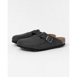 Sandały Boston Olejowana Skóra Rozmiar 38 - 0059461 Czarny. Czarne sandały Birkenstock, z nubiku, bez zapięcia. Za 656.70 zł.