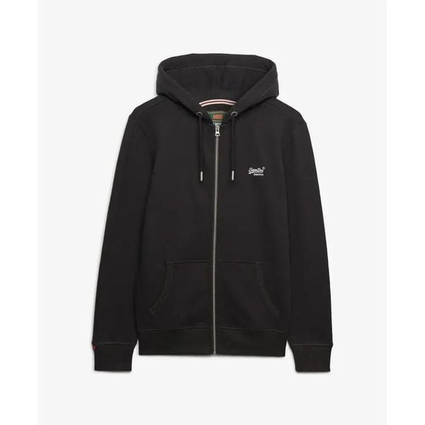 Bluza z kapturem i zamkiem błyskawicznym Superdry Essential. Czarne bluzy z kapturem Superdry, m, bez wzorów, z kapturem. Za 348.05 zł.