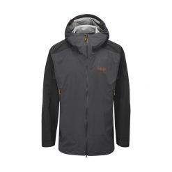 Kurtka przeciwdeszczowa męska Rab Kinetic Alpine 2.0. Szare kurtki RAB, l, bez wzorów, bez kaptura. Za 1,123.50 zł.