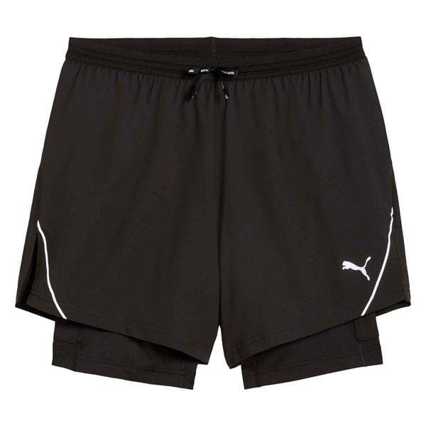 Spodenki Puma M Run Ultraweave 2W1 5? Dorosłych. Czarne krótkie spodenki sportowe Puma, l, bez wzorów, z elastanu. Za 199.99 zł.