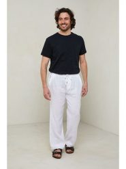 Lin Passion Spodnie w kolorze białym rozmiar: 40/42. Białe spodnie materiałowe Lin Passion, bez wzorów, z bawełny. Za 113.99 zł.