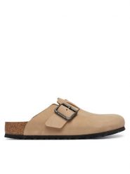 Birkenstock Klapki Boston Wire Buckle 1031584 Beżowy. Brązowe klapki Birkenstock, z nubiku. Za 759.99 zł.