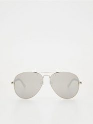 Okulary przeciwsłoneczne AVIATOR - srebrny. Szare okulary przeciwsłoneczne Reserved. Za 69.99 zł.
