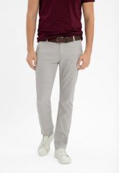 Chinosy ze strukturą R-MARO. Szare eleganckie spodnie Volcano, do pracy, na lato, m, z bawełny, biznesowe. Za 179.99 zł.