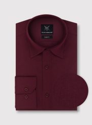 PAKO LORENTE – Bordowa gładka koszula męska. Czerwone koszule Pako Lorente, m, bez wzorów, z bawełny, bez kołnierzyka, bez ramiączek. Za 299.99 zł.