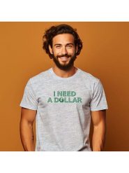 WOOOP Koszulka "I need a dollar" w kolorze szarym rozmiar: XXL. Szare bezrękawniki Wooop, xxl, bez wzorów, bez kołnierzyka, bez ramiączek. Za 56.99 zł.