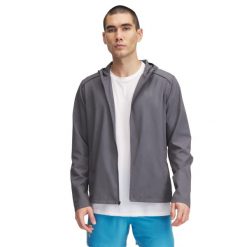 Bluza z kapturem Under Armour Launch. Szare bluzy z kapturem Under Armour, m, bez wzorów, z materiału, z kapturem. Za 301.75 zł.