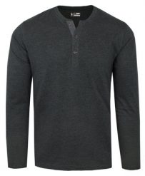 Koszulka z Długim Rękawem (Longsleeve) - Pako Jeans - Dekolt na Guziki - Grafitowa. Szare bluzki z długim rękawem Pako Jeans, l, bez wzorów, z bawełny, bez kołnierzyka, bez ramiączek. Za 145.00 zł.