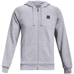 Bluza sportowa męska Under Armour Rival Fleece FZ Hoodie. Szare bluzy z kapturem Under Armour, m, bez wzorów, z kapturem. Za 300.11 zł.