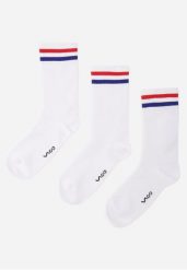 Białe 3-pack Skarpety Długie z Bawełną Cani. Białe skarpety Born2be, bez wzorów, z bawełny. Za 29.99 zł.