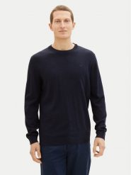 Tom Tailor Sweter 1038426 Granatowy Regular Fit. Niebieskie swetry rozpinane Tom Tailor, m, bez wzorów, z bawełny, bez kołnierzyka, bez ramiączek. Za 89.99 zł.