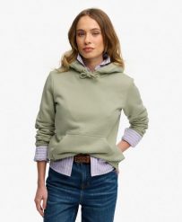 Superdry Bluza z kapturem Essential Logo haftowana – relaxed fit. Zielone bluzy z kapturem Superdry, bez wzorów, z bawełny, z kapturem. Za 282.85 zł.