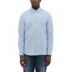 Męska Koszula Mustang Style Edinburg Bluestone 1016952 5180. Koszule Mustang, l, bez wzorów, bez kołnierzyka, bez ramiączek. Za 169.99 zł.