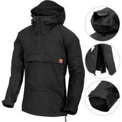 Kurtka turystyczna męska Anorak Helikon-Tex WOODSMAN® Czarna. Czarne kurtki Helikon-Tex, m, bez wzorów, bez kaptura. Za 398.99 zł.