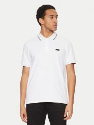 Calvin Klein Polo K10K114141 Biały Regular Fit. Białe koszulki polo CALVIN KLEIN, m, bez wzorów, z bawełny, bez kołnierzyka, bez ramiączek. Za 209.99 zł.