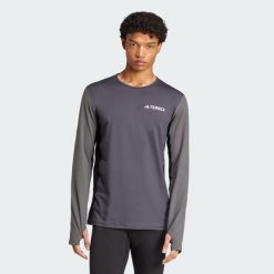 Koszulka z długim rękawem Multi Synthetic Base Layer. Szare bluzki z długim rękawem Adidas, uniwersalny, bez wzorów, bez kołnierzyka, bez ramiączek. Za 219.00 zł.