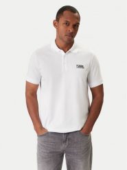 KARL LAGERFELD Polo 745780 561235 Biały Regular Fit. Białe koszulki polo KARL LAGERFELD, l, bez wzorów, z bawełny, bez kołnierzyka, bez ramiączek. Za 309.99 zł.