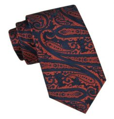 Modny Męski Krawat - Alties - Duży, Miedziany Wzór. Brązowe krawaty i muchy Alties, bez wzorów, z tkaniny. Za 49.00 zł.