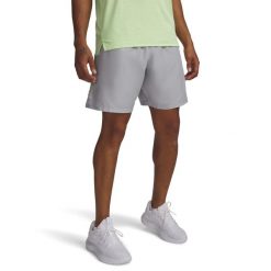 Spodenki treningowe męskie Under Armour Woven Wordmark. Brązowe krótkie spodenki sportowe Under Armour, l, bez wzorów, z materiału. Za 129.45 zł.