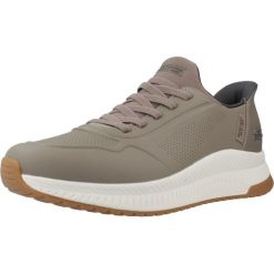 Buty SKECHERS SLIP-INS BOBS SQUAD 4 - DIRECT STEP Brązowy. Brązowe buty trekkingowe Skechers, bez wzorów, z syntetyku, bez zapięcia, trekkingowe, skechers sport. Za 340.95 zł.