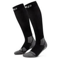Wysokie skarpety hikingowe kompresyjne dla mężczyzn z lekką amortyzacją CEP. Czarne odzież kompresyjna CEP, m, bez wzorów, z elastanu, trekkingowe. Za 209.00 zł.