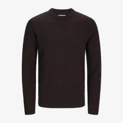 Sweter Jack & Jones Clambswool czekoladowa śliwka. Fioletowe swetry nierozpinane Jack&Jones, m, bez wzorów, bez kołnierzyka, bez ramiączek. Za 296.06 zł.