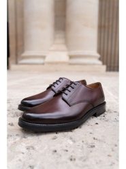 MELVIN & HAMILTON Skórzane trzewiki "Winston 1" w kolorze czerwonym rozmiar: 39. Czerwone botki sznurowane Melvin & Hamilton, bez wzorów, bez obcasa, bez zapięcia. Za 543.99 zł.