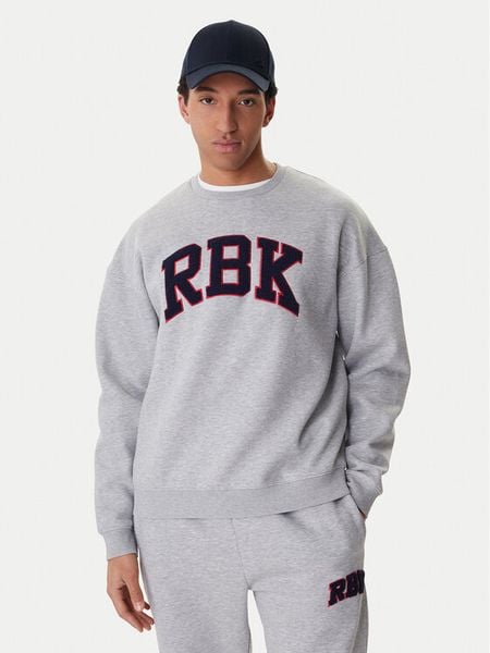 Reebok Bluza Barry RK25553CCM Szary Relaxed Fit. Szare bluzy Reebok, m, bez wzorów, z bawełny, bez kaptura. Za 219.99 zł.