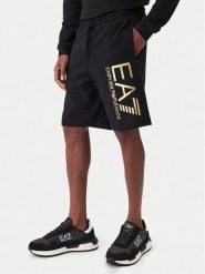 EA7 Emporio Armani Szorty sportowe 7M001414 AF22266 MC004 Czarny Regular Fit. Czarne krótkie spodenki sportowe EA7 Emporio Armani, m, bez wzorów, z bawełny. Za 409.99 zł.