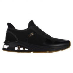 Buty do chodzenia męskie Skechers Tres-air Uno Neces Slip-ins. Czarne buty sportowe casual Skechers, bez wzorów, z materiału, bez zapięcia. Za 429.00 zł.