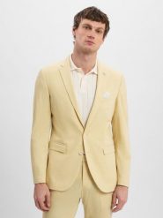 Finshley & Harding London marynarka garniturowa - Brixdon Mężczyźni Slim Fit żółty, 52. Żółte garnitury Finshley & Harding London, m, bez wzorów. Za 799.95 zł.