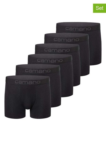 Camano Bokserki (6 par) w kolorze czarnym rozmiar: M. Czarne bokserki camano, m, bez wzorów. Za 134.95 zł.