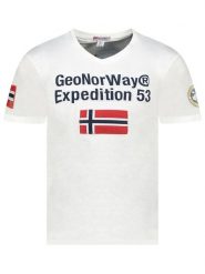 Geographical Norway Koszulka "Jimdo" w kolorze białym rozmiar: XL. Białe bezrękawniki Geographical Norway, xl, bez wzorów, z bawełny, bez kołnierzyka, bez ramiączek. Za 92.86 zł.