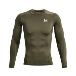 Koszulka termoaktywna męska UNDER ARMOUR 1361524 z długim rękawem. Zielone bielizna termoaktywna Under Armour, m, bez wzorów, bez ramiączek, do biegania. Za 140.99 zł.